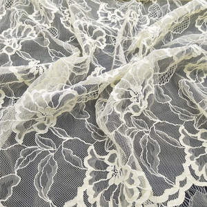 Tissu en dentelle à franges en maille filet de style français, couleur jaune clair, de haute qualité, pour la couture, la décoration et les vêtements - Product Image 5