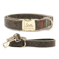 Nouvelle laisse tactique en velours réglable avec boucle en bronze, en nylon durable, pour chiens, avec collier inclus