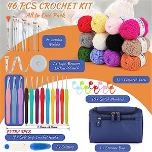 Kit de Ganchillo Portátil para Principiantes con Accesorios de Costura, Juego de Herramientas de Tejer de Tela y Plástico, Estilo Simple para Viajar - Product Image 2