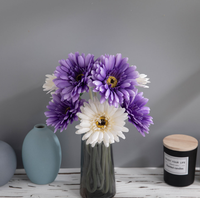 Tige de marguerite artificielle multicolore faite à la main, gerbera, chrysanthème, haute simulation, moderne, pour fête, maison, cuisine, jardin, mariage
