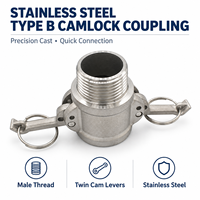 Raccord Camlock Type B en acier inoxydable, coupleur mâle et femelle à filetage NPT