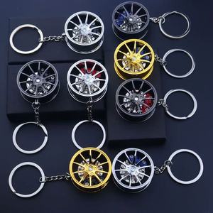 Porte-clés Souvenir Rotatif en Métal, Modèle Jante de Voiture et Frein Intégré, Gravure Laser Personnalisée du Logo, Vente en Gros - Product Image 1