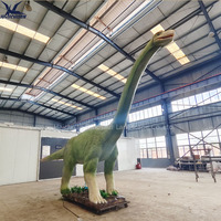 Grand dinosaure animatronique de 10 mètres de long, type Brachiosaurus, avec fonction de pulvérisation d'eau, pour parcs aquatiques extérieurs