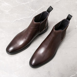 Chaussures habillées Oxford rétro décontractées pour hommes, à semelle en cuir, bout rond et dessus en cuir lavé de peau de cheval - Product Image 1