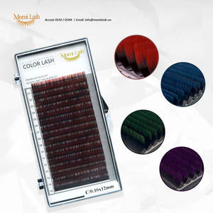 Extensions de cils individuels naturels faits à la main, magnifiques, légers, 0,15 mm d'épaisseur, bicolores, courbure CC, doux, 12/16/20 EYELASH - Product Image 4