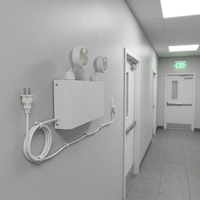 Lampe de secours LED à double tête avec boîtier en acier, autonomie de 30 minutes, pour l'Amérique du Nord, alimentation de secours incendie