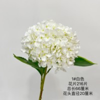 K-0072 Anti UV Haute Qualité Conservé Grandes Feuilles Hortensia Rose Clair Bleu Impression 3D Soie Artificielle Jardin Hortensia