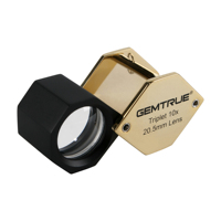 20.5mm 10X Triplet Diamond Loupe Black Gold Jewelry Magnifier Professional Inspection Tool