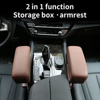 Boîte de rangement universelle pour voiture Anjuny, en cuir PU de luxe, avec accoudoir avant et porte-gobelet