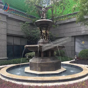 Уникальный дизайн большой бронзовый садовый фонтан с статуей ангела