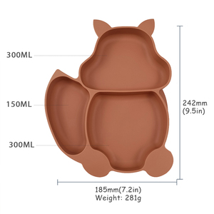 Ensemble d'assiettes pour bébé en silicone de qualité alimentaire sans BPA avec fourchette et cuillère en forme d'animal, vaisselle écologique pour tout-petits et enfants - Product Image 3