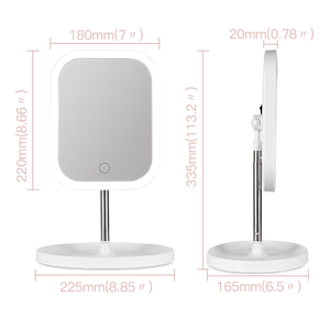 Hauteur réglable 360 pas de Rotation d'angle mort trois couleurs lumière réglable HD <span class=keywords><strong>miroir</strong></span> Portable carré Led <span class=keywords><strong>miroir</strong></span> cosmétique - Product Image 2