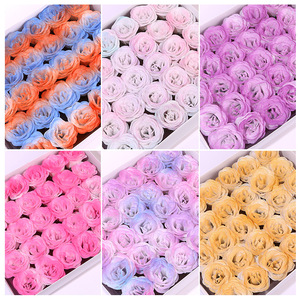 Floristerí<span class=keywords><strong>a</strong></span> Festival Arreglo de flores Suministros Ombre Glitter Rose Heads Spray Pintado Rosas para ramo - Product Image 4