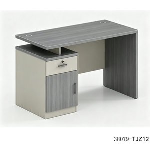 Bureau d'ordinateur moderne en bois avec armoire de rangement, mobilier de bureau autoportant 38079-E06X - Product Image 6