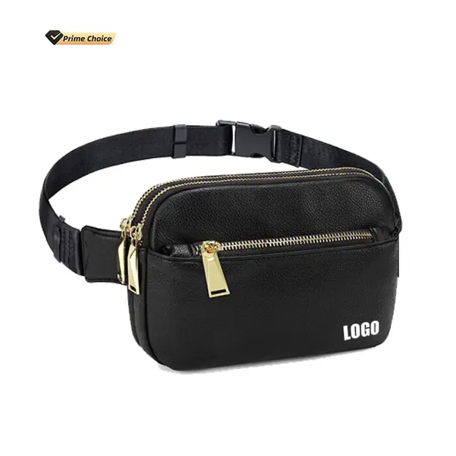 BSCI OEM/ODM Custom Fanny Packs Men Belt Bags Teen Bum Hip Bag For Travel Cycling Running Leather Fanny Pack Crossbody