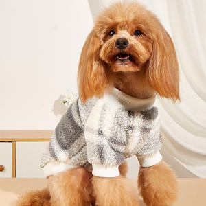 Pabrik grosir murah mantel peliharaan cuaca dingin Hoodie untuk Teddy Chihuahua Yorkshire rompi bergaris anjing bulu lembut musim dingin murah - Product Image 1