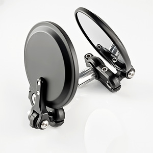 Espejo retrovisor plegable negro para motocicleta Qiangye, espejo para manillar para protección y seguridad - Product Image 2