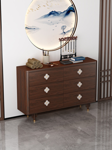 <span class=keywords><strong>Commode</strong></span> à tiroirs de style oriental 5/6/8 tiroirs en bois massif pour chambre à coucher avec poignée en coquille - Product Image 3