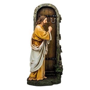 Escultura Religiosa de Resina WeiVista, Jesús Llamando a la Puerta, para Decoración del Hogar Cristiano o Exhibición en Iglesias, Venta al por Mayor, Modelo 24008A - Product Image 3