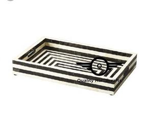 Plateaux de service en bois avec incrustations de os multicolores, best-sellers, 30x20x5cm, certifiés EPCH, qualité hôtelière et restauration, artisanat - Product Image 6