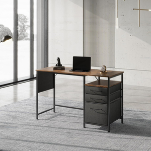 Bureau de jeu avec structure métallique, surface en bois, tiroirs de rangement multifonctionnels, étagères, design peu encombrant et réglable <span class=keywords><strong>pour</strong></span> <span class=keywords><strong>PC</strong></span>/ordinateur portable - Product Image 6