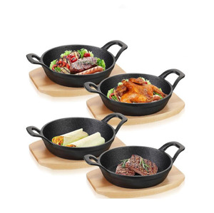 Chinese <strong>Round</strong> Mini Wok Pre-Seasoned Cast Iron Mini <strong>Pan</strong> With Double Handle Mini <strong>Egg</strong> <strong>Pan</strong> Low Price - Product Image 2