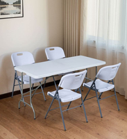 Table de pique-nique pliante pour événements en plein air, mariage, table de pique-nique en plastique, table de camping, table légère et portable