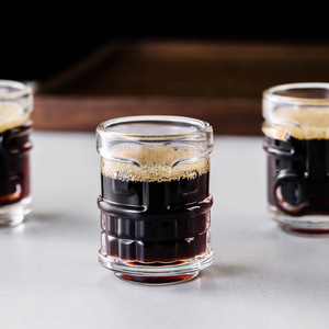 1.5oz Cute Bar Spirit Glass Cup Gobelet en verre transparent empilable Mini Tiki Shot Glasses - Product Image 3