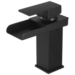 <span class=keywords><strong>Rubinetto</strong></span> <span class=keywords><strong>per</strong></span> lavabo <span class=keywords><strong>bagno</strong></span> a cascata monocomando con valvola in ceramica, miscelatore dosatore dal design moderno, nero - Product Image 5