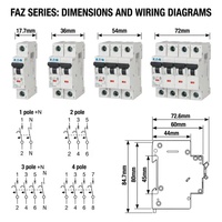Disjoncteur miniature Eaton Moeller série FAZ N 40A 4P 400V CE CCC ISO basse tension pour la distribution d'énergie industrielle