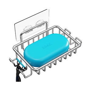 <span class=keywords><strong>Porte</strong></span>-<span class=keywords><strong>savon</strong></span> adhésif moderne en acier inoxydable avec 4 crochets <span class=keywords><strong>porte</strong></span>-<span class=keywords><strong>savon</strong></span> <span class=keywords><strong>pour</strong></span> mur de <span class=keywords><strong>douche</strong></span> accessoire de salle de bain argenté - Product Image 1
