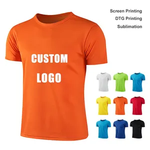 Plaine Sec Fit T-shirt Sublimation T Chemises Blanc 100% Polyester T Chemises Pour Hommes T-shirts Avec Logo Personnalisé Logo Imprimé T-shirt