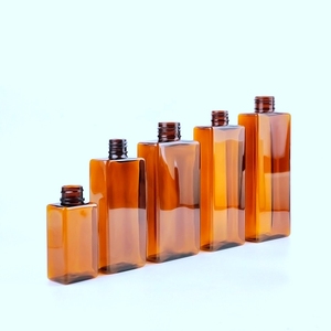Chai Hình Chữ Nhật Phẳng Vuông Nhựa Mới Tùy Chỉnh Thiết Kế 50Ml 100Ml 200Ml <span class=keywords><strong>250Ml</strong></span> 400Ml 500Ml Rỗng Hổ Phách Mỹ Phẩm Vật Nuôi - Product Image 2