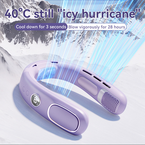 Ventilador de Cuello Portátil Sin Aspas, Carga Rápida Tipo-C, <span class=keywords><strong>Aire</strong></span> <span class=keywords><strong>Acondicionado</strong></span> Frío, Ligero para Viajes, Uso en el Auto y Oficina - Product Image 3