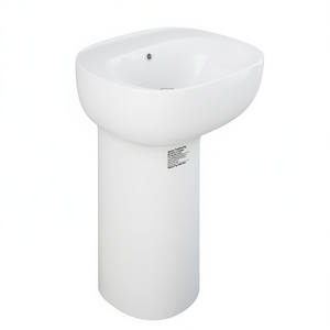 Lavabo independiente Illusion de 53.5 cm de ancho, 61.5 cm de largo y 100 cm de alto sin orificio para grifo. - Product Image 3