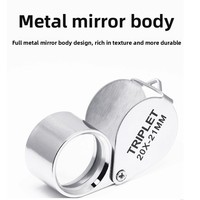 Chuda 1152 30X21 High-Magnification Metal Folding Portable Handheld 10x20 Glass Lens Jewelry Appraisal Magnifier
