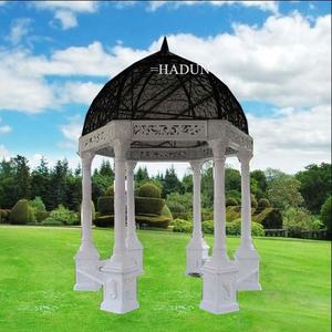 Gazebo <span class=keywords><strong>de</strong></span> hierro fundido clásico, escultura para jardín, antiguo, negro - Product Image 3