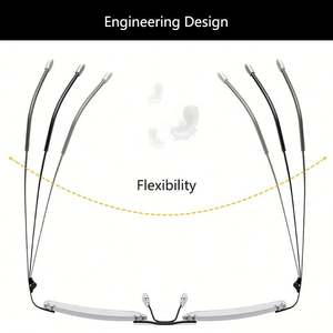 Gafas de Lectura Progresivas de Titanio con Memoria y Logotipo Personalizado, Anti Luz Azul, Sin Montura, Fotocromáticas, para Hombre y Mujer - Product Image 5