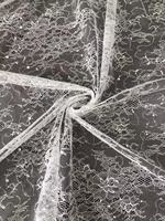 Tissu extensible de maille de dentelle de paillettes de tissu blanc de mariage pour nuptiale