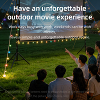Écran de projection 16:9 avec double support trépied extérieur, grille blanche anti-lumière 4K, support mobile portable pour projecteur HD