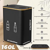 Conteneur de collecte de bouteilles de dépôt personnalisé 160L avec couvercle, pour bouteilles vides et recyclage, en bambou avec trou