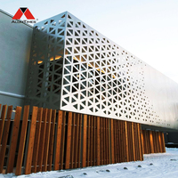 Mur-rideau en aluminium perforé, façade métallique, cloison Mashrabiya, écran décoratif pour hall de villa, bâtiment de centre commercial au design moderne