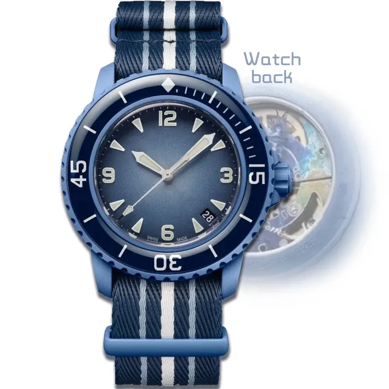 Reloj automático redondo para hombre Blanwatch el último reloj nuevo de los cinco océanos Serie ATLANTIC OCEAN para reloj de pulsera deportivo para hombre