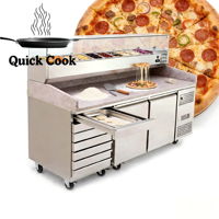 Table de préparation réfrigérée pour pizzas, bar à salades, équipement de réfrigération pour la préparation de sandwichs