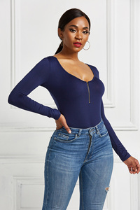 Body a Maniche Lunghe da <span class=keywords><strong>Donna</strong></span> in 10 Colori, Taglia 3XL Plus Size, Personalizzabile con Logo, Vendita all'Ingrosso Autunno 2026 - Product Image 3