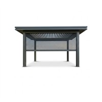 Pergola à lames orientables électriques, contrôle climatique écologique, toit motorisé, revêtement fluorocarboné personnalisé, imperméable, extérieur