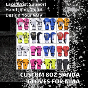 ถุงมือชกมวยแบบผูกเชือกโพลีเอสเตอร์ขนาด 8 ออนซ์ รุ่นสั่งทำพิเศษ พร้อมตะขอเกี่ยว สำหรับ MMA และการฝึกฟิตเนส ป้องกันข้อต่อของมือ เหมาะสำหรับทุกเพศ - Product Image 2