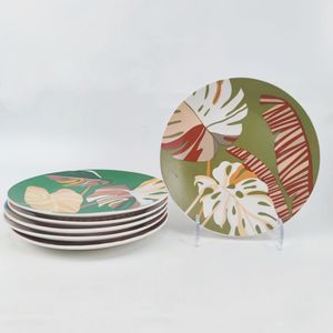 Assiettes en <span class=keywords><strong>porcelaine</strong></span> de 7/8/9 pouces Plaques d'impression colorées pleine fleur Assiette à dîner en céramique de luxe au beau design - Product Image 1