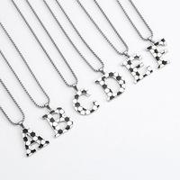 RINHOO-collar con colgante de letras A-Z de acero inoxidable 316L, cadena con 26 letras del alfabeto para hombre y mujer, joyería con nombre, regalo