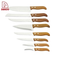 Ensemble de couteaux de Chef en acier inoxydable Offre Spéciale, 8 pièces avec manche en bois pour la cuisine